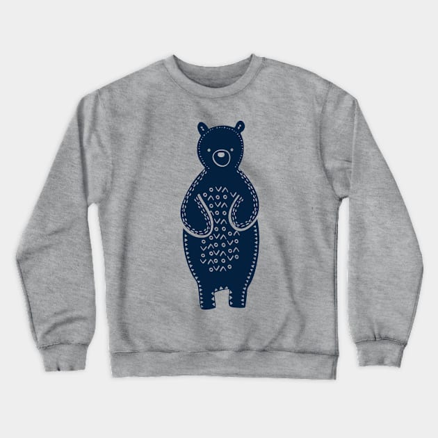 Tribal Woodland Bear Crewneck Sweatshirt by krimons